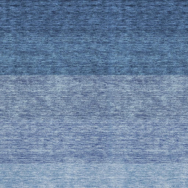 9' X 12' Blue And Ivory Ombre Washable Area Rug With UV Protection