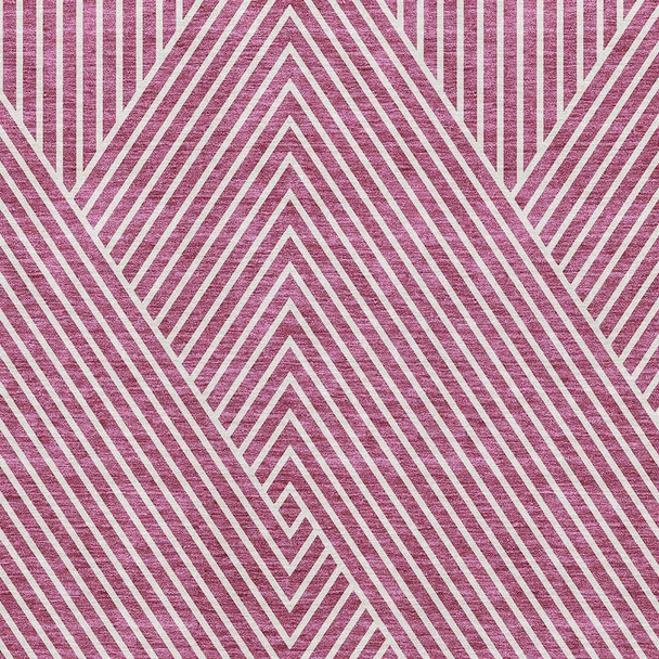 3' X 5' Blush And Ivory Geometric Washable Area Rug With UV Protection