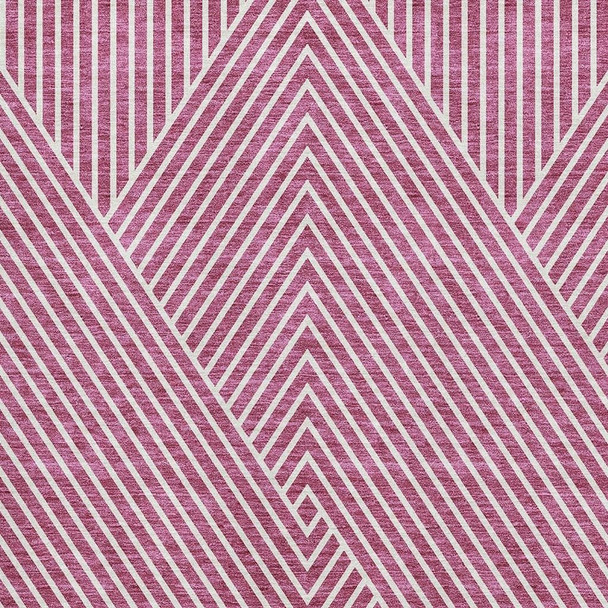 5' X 8' Blush And Ivory Geometric Washable Area Rug With UV Protection