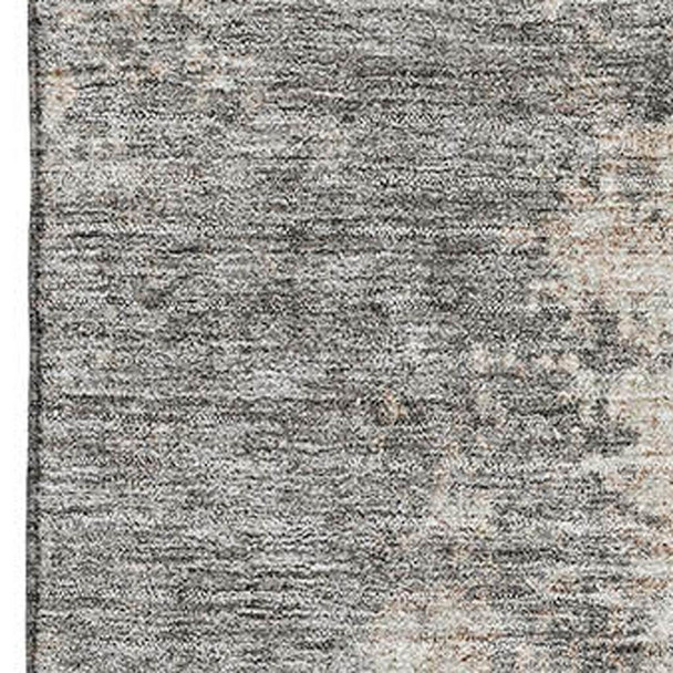 9' X 12' Taupe And Ivory Abstract Washable Area Rug With UV Protection