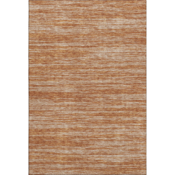 9' X 12' Copper And Rust Striped Washable Area Rug With UV Protection