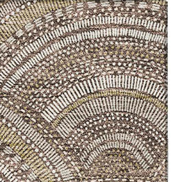 8' X 10' Brown Beige And Taupe Geometric Washable Area Rug With UV Protection