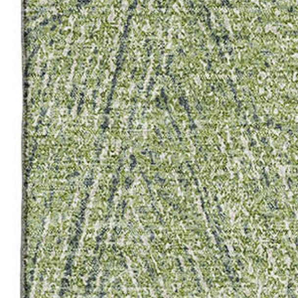 10' X 14' Artichoke Green And Beige Abstract Washable Area Rug With UV Protection