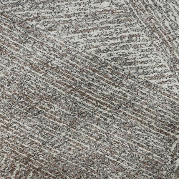 8' Gray And Silver Abstract Washable Round Rug With UV Protection