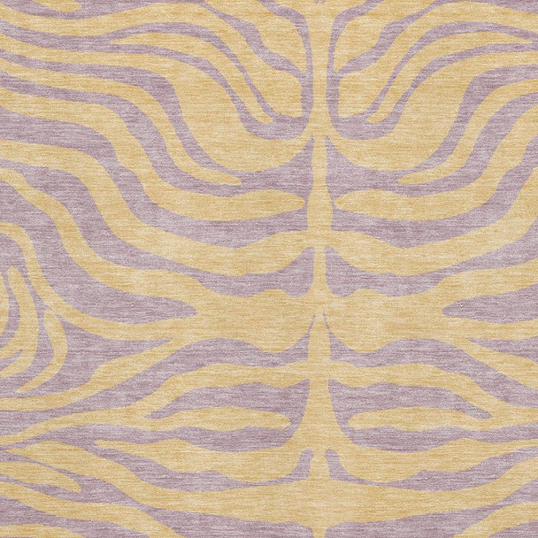 3' X 5' Peach And Lavender Animal Print Washable Area Rug With UV Protection
