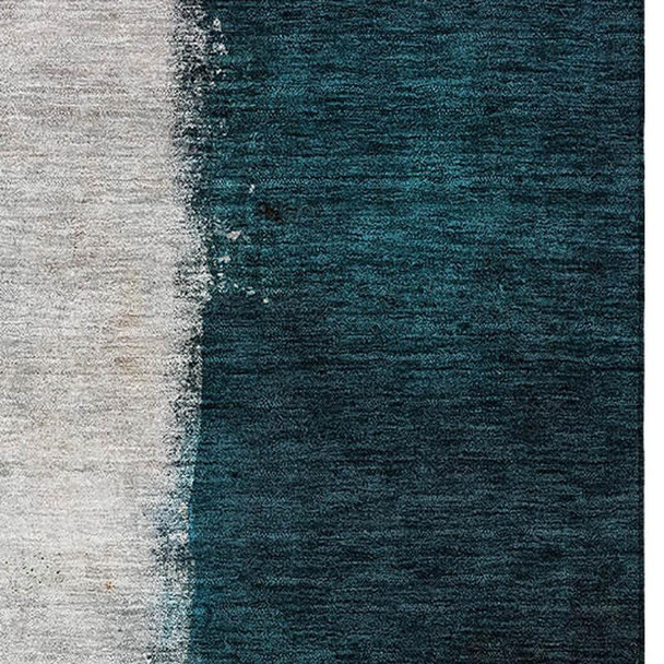 3' X 5' Copper Ivory And Teal Abstract Washable Area Rug With UV Protection