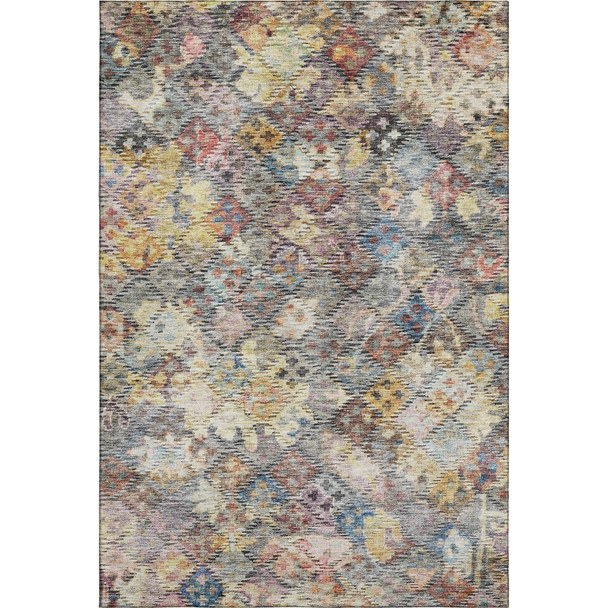 8' X 10' Gold Coral And Blue Abstract Geometric Washable Area Rug With UV Protection
