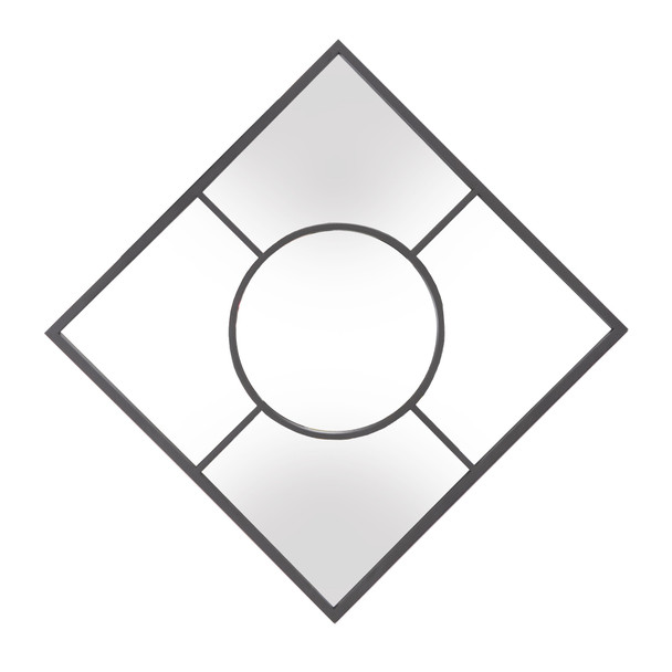 24" Graphite Metal Square Framed Accent Mirror