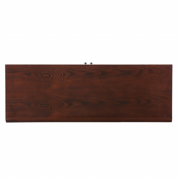 44" Brown Wood With Glass Sideboard with Two Doors