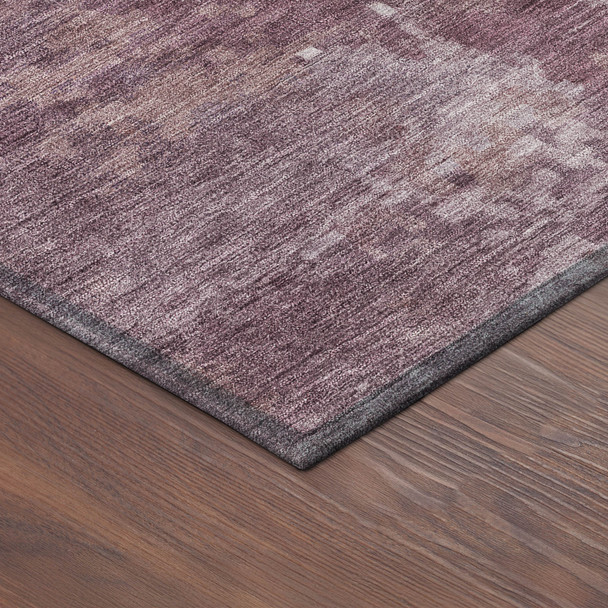 5' X 8' Merlot And Gray Abstract Washable Indoor Outdoor Area Rug