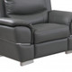 Three Piece Indoor Gray Genuine Leather Six Person Seating Set