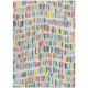 10' X 14' Ivory Orange And Green Striped Washable Indoor Outdoor Area Rug