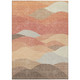 10' X 14' Coral And Gray Abstract Washable Indoor Outdoor Area Rug