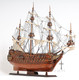 32" Wood Brown Solid Wood Hand Painted c1665 Zeven Provincien Model Boat