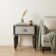 24" Charcoal And Light Gray Manufactured Wood Square End Table