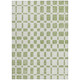 3' X 5' Artichoke Green And Ivory Geometric Washable Indoor Outdoor Area Rug