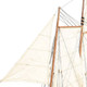 28" Brown Solid Wood Hand Painted Boat