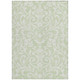 10' X 14' Artichoke Green And Ivory Floral Washable Indoor Outdoor Area Rug