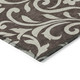 10' X 14' Chocolate And Ivory Floral Washable Indoor Outdoor Area Rug