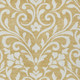 9' X 12' Gold And Beige Floral Washable Indoor Outdoor Area Rug