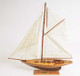 26" Brown Solid Wood Hand Painted Boat