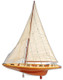 38" Brown Solid Wood Hand Painted Boat