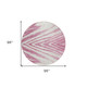 8' Blush And Ivory Round Abstract Washable Indoor Outdoor Area Rug