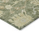 8' Artichoke Green Ivory And Tan Round Floral Washable Indoor Outdoor Area Rug