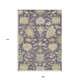 9' X 12' Eggplant Beige And Green Floral Washable Indoor Outdoor Area Rug
