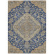 10' X 14' Navy Blue Beige And Brown Oriental Washable Indoor Outdoor Area Rug