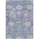 8' X 10' Blue Pink And Ivory Floral Washable Indoor Outdoor Area Rug