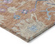 8' X 10' Orange Pink And Denim Blue Floral Washable Indoor Outdoor Area Rug