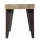 45" Natural and Dark Brown Wood Parsons