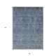 8' X 10' Blue And Ivory Floral Washable Indoor Outdoor Area Rug