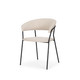 Set of Two Beige and Black Fabric Open Back Dining Arm Chairs