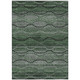 9' X 12' Olive Green And Gray Ogee Washable Indoor Outdoor Area Rug