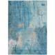 3' X 5' Blue And Beige Abstract Washable Indoor Outdoor Area Rug