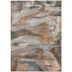 8' X 10' Brown Gray And Copper Abstract Washable Indoor Outdoor Area Rug