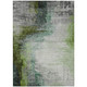 8' X 10' Green Charcoal And Silver Abstract Washable Indoor Outdoor Area Rug