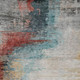 9' X 12' Teal Blue Mauve And Beige Abstract Washable Indoor Outdoor Area Rug
