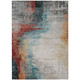 10' X 14' Teal Blue Mauve And Beige Abstract Washable Indoor Outdoor Area Rug
