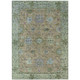 5' X 8' Brown Olive Green And Lavender Floral Washable Indoor Outdoor Area Rug