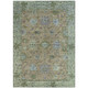 9' X 12' Brown Olive Green And Lavender Floral Washable Indoor Outdoor Area Rug