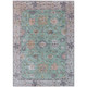 3' X 5' Mint Green Peach And Pale Aqua Floral Washable Indoor Outdoor Area Rug
