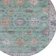 8' Mint Green Peach And Pale Aqua Round Floral Washable Indoor Outdoor Area Rug
