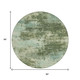 8' Artichoke Green And Pale Aqua Round Abstract Washable Indoor Outdoor Area Rug