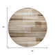 8' Brown And Ivory Round Striped Washable Indoor Outdoor Area Rug