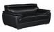 69" Black And Silver Faux Leather Loveseat