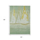 10' X 14' Green And Gold Nautical Washable Indoor Outdoor Area Rug