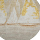 8' Taupe And Gold Round Nautical Washable Indoor Outdoor Area Rug